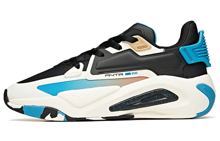Anta Life Collection Super Body Abrasion Resistant Breathable Low top Skateboard Shoes Men's Black Blue