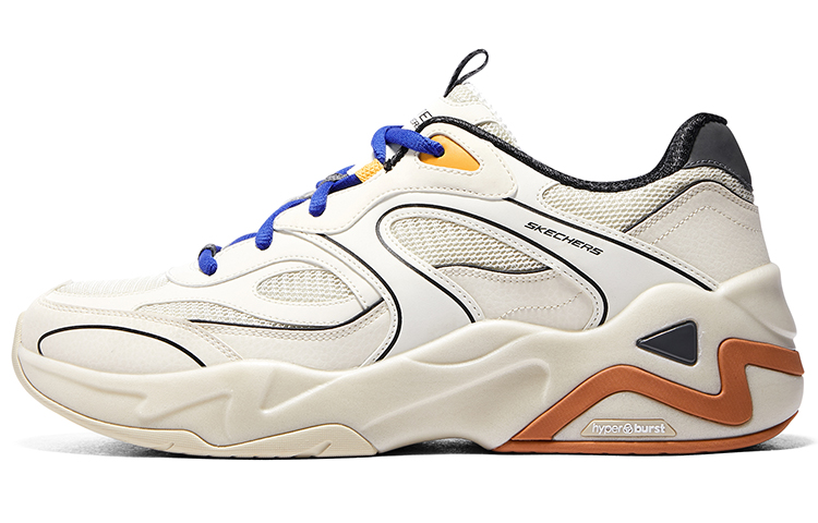 Skechers D'LITES HYPER BURST Hyper Burst Low Top Chunky Sneakers Men's White Black Orange