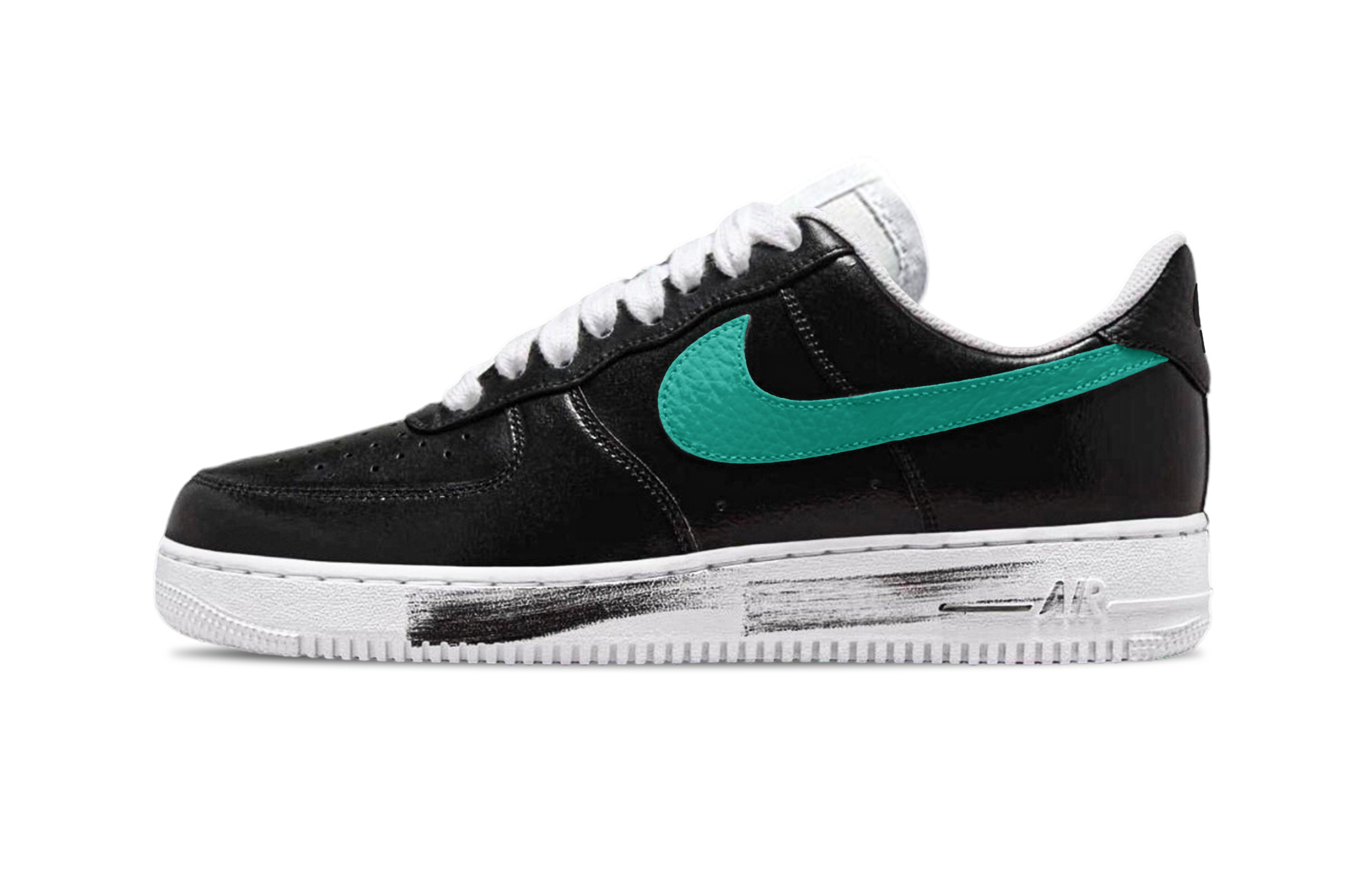 Nike Air Force 1 Black Green Scraping Mops Abrasion Resistant Low top Skateboard Shoes Unisex Green Black
