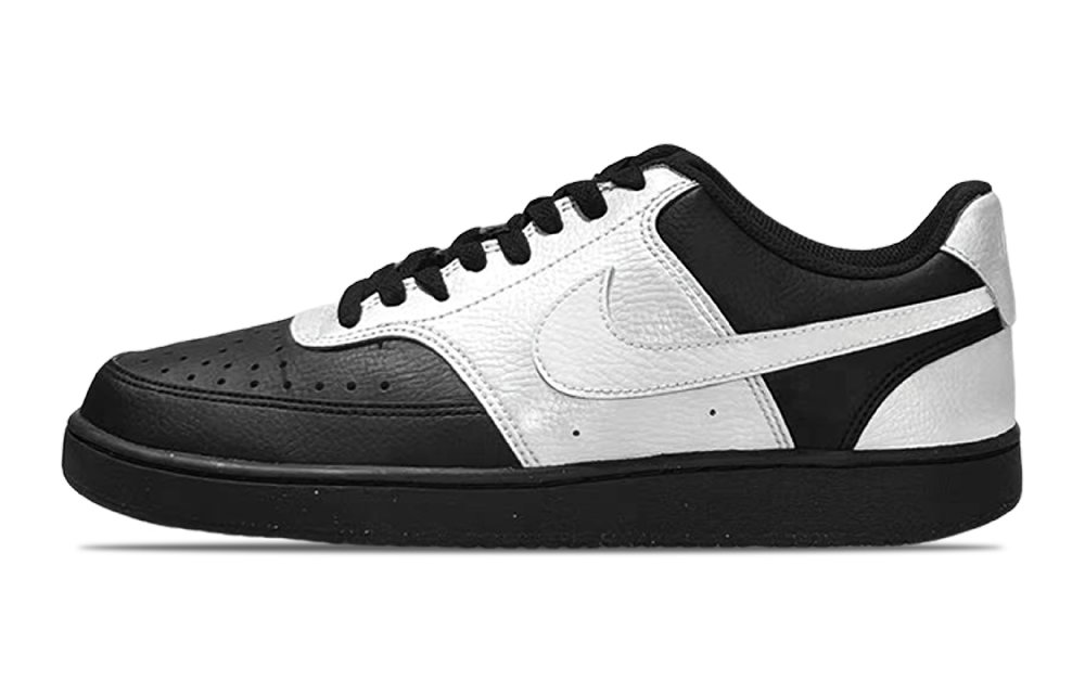 Nike Court Vision Low Black Silver Classic Abrasion Resistant Low Top Skateboard Shoes Unisex Silver Black