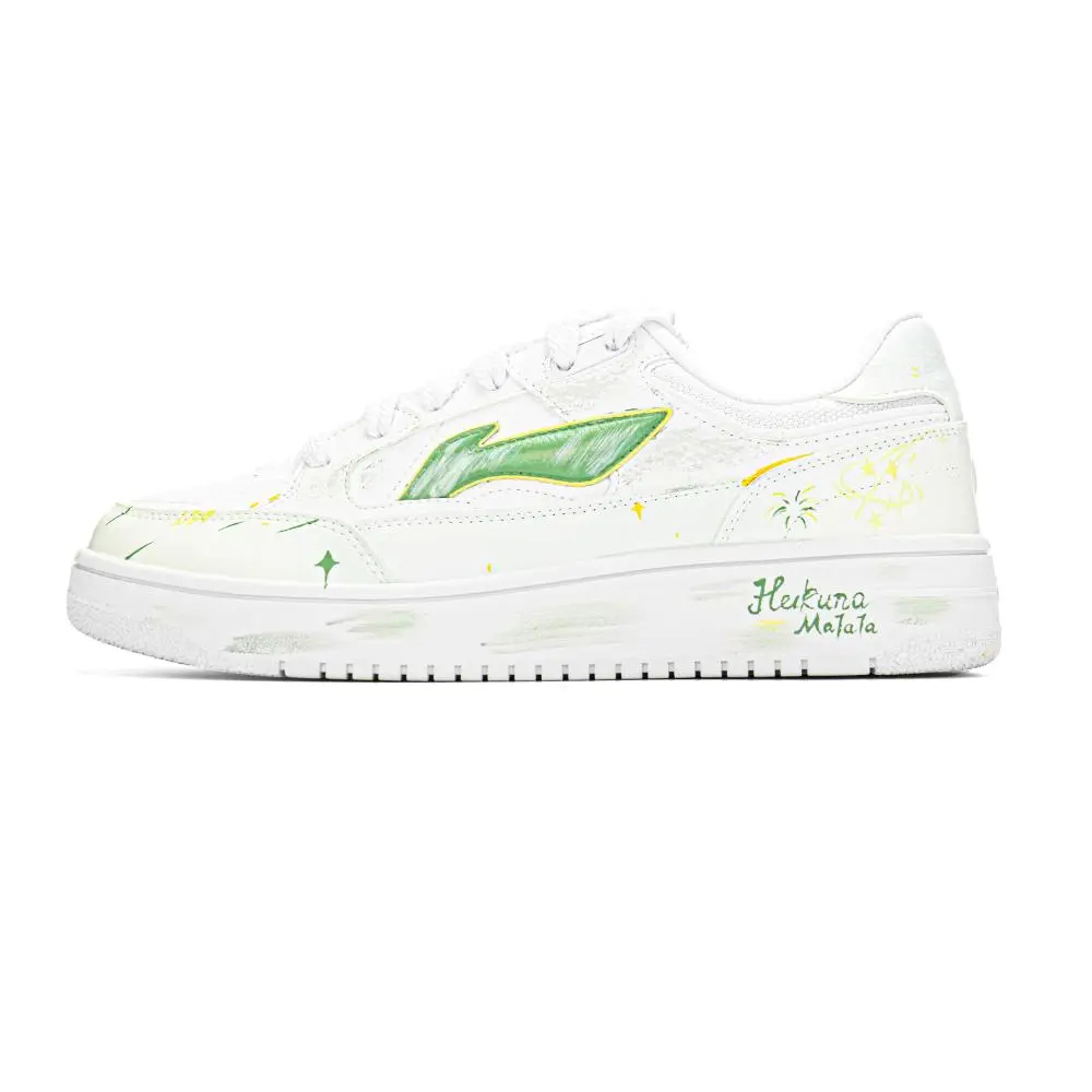 LiNing Tianji Abrasion Resistant Cushioning Coverage Low Top Skateboard Shoes Men's White Green