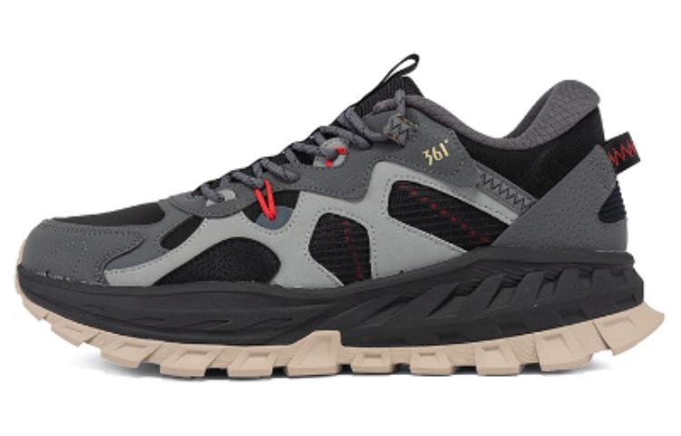 361° Cushioning Wear-Resistant Low-Top Outdoor Shoes Men's Black Gray
