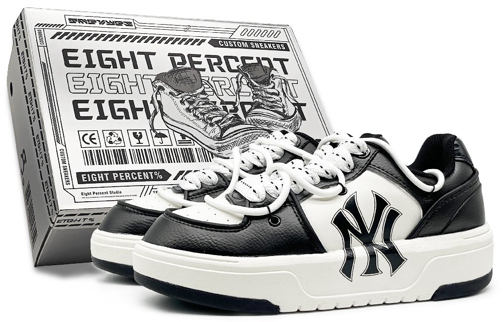 MLB Chunky Liner Low-Top Skateboard Shoes Unisex Black White