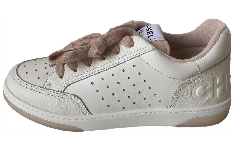 CHANEL 22P Collection Low top Stylish Skateboarding Shoes Women's Pink White