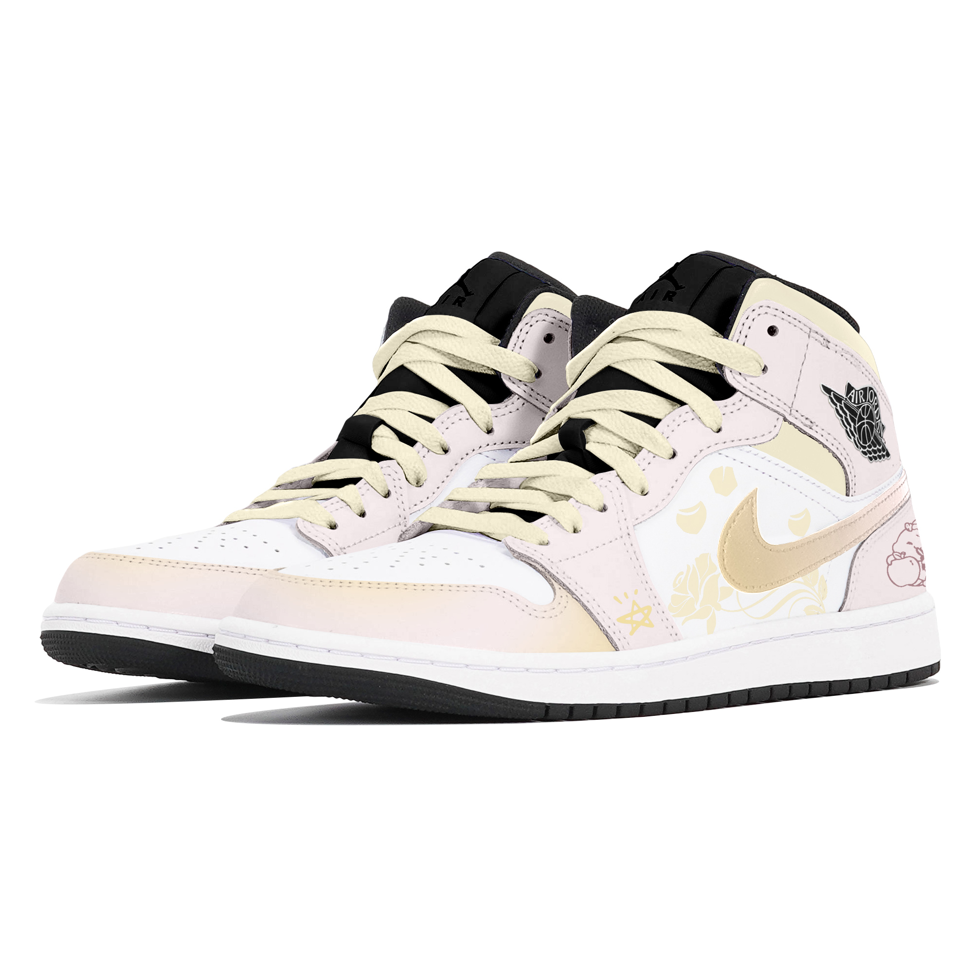Jordan Air Jordan 1 Joy Lemon Abrasion-Resistant Mid-Top Vintage Basketball Shoes Unisex Beige Pink купить в интернет-магазине Yoocart с быстрой доставкой по России.
