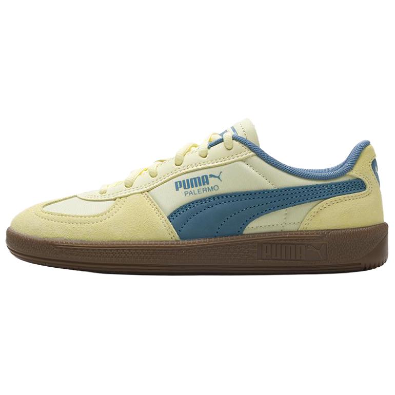 PUMA Palermo Abrasion Resistant Low Top Skateboard Shoes Unisex Yellow Blue Brown