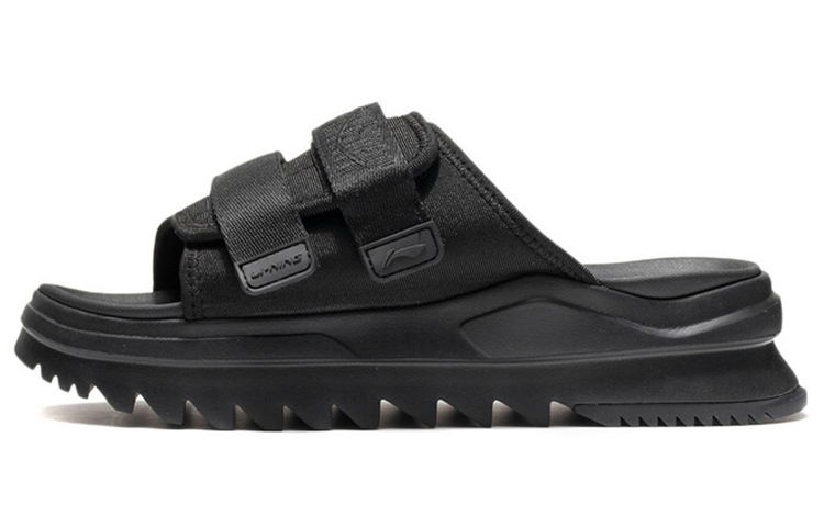 LiNing CF Tracing Rubber Sole Quiet Slide Slippers Women's Black