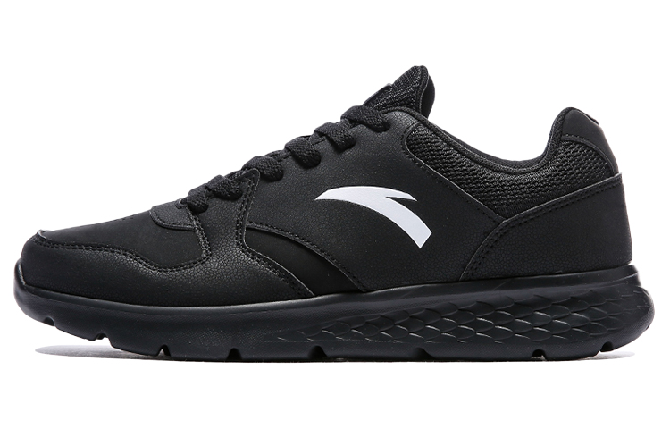 Anta Shock Absorbers Slip Resistant Abrasion Resistant Breathable Low top Running Shoes Men's Black