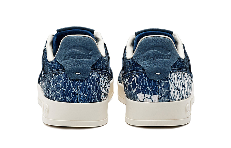 LiNing Blue Series Slip Resistant Cushioning Abrasion Resistant Lightweight Low Top Skateboard Shoes Men's Strait Blue