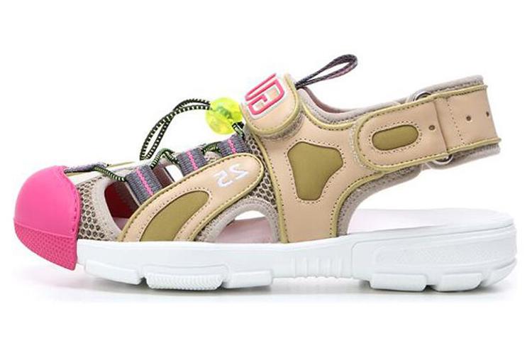 GUCCI Tinsel Sport Sandals Crystal Beige Women's