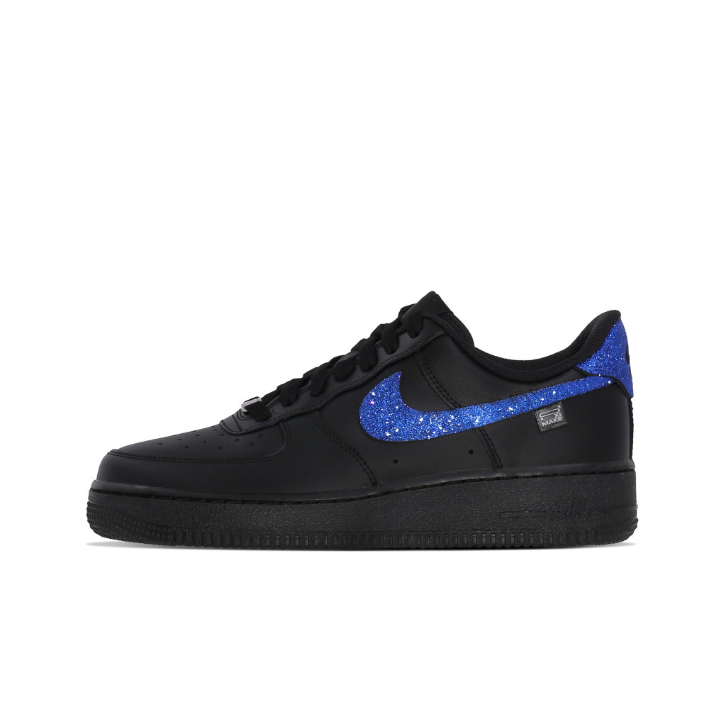 Nike Air Force 1 Coverage Abrasion Resistant Low Top Skateboard Shoes Unisex Blue Black Diamond
