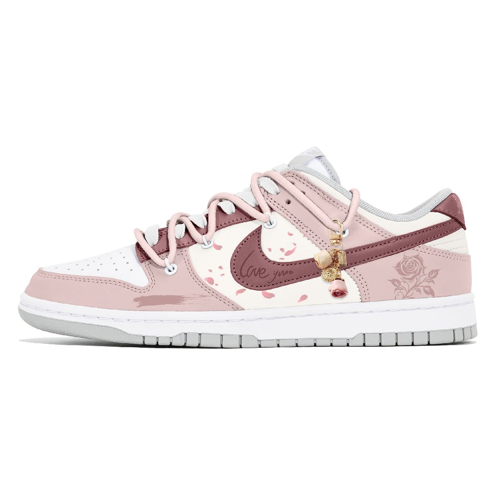 Nike Dunk Abrasion-Resistant Low-Top Skateboard Shoes Men's Pink White
