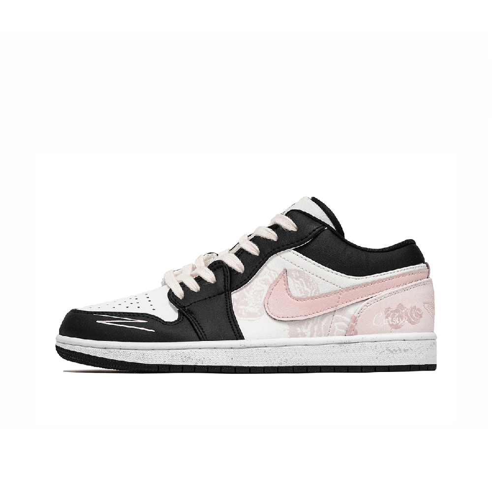 Jordan Air Jordan 1 Chenchen, Love Of Rose Cushioning Low Top Vintage Basketball Shoes Men's Black Pink