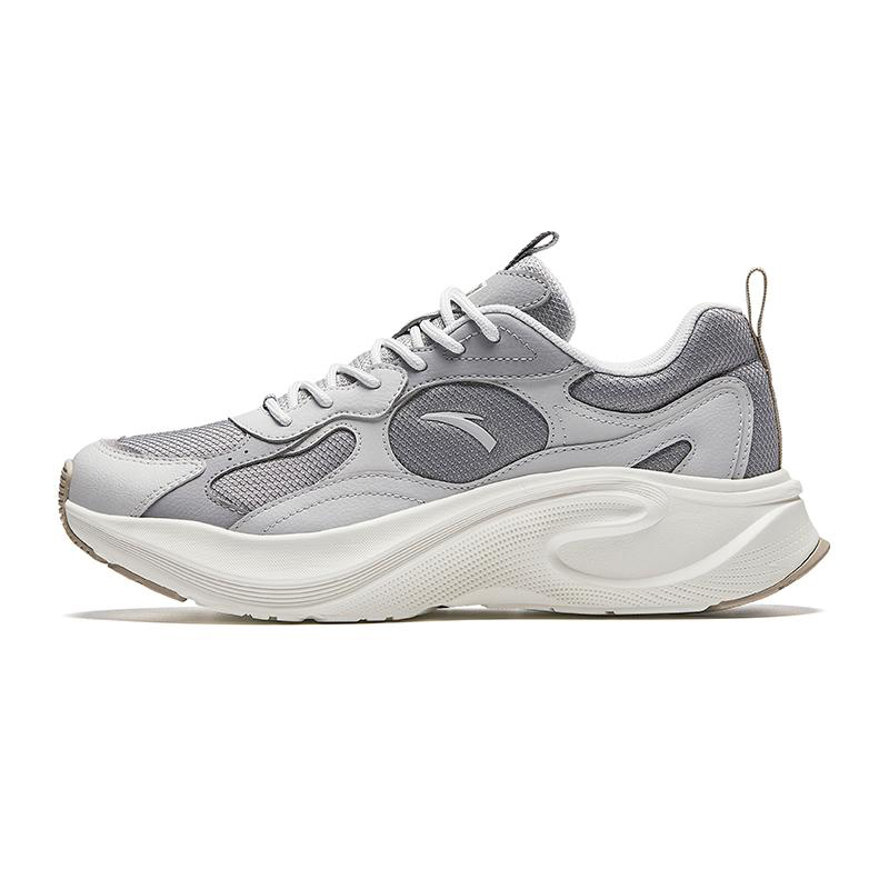 Anta Anti-Slip Wear-Resistant Low-Top Casual Running Shoes Men's Gray White