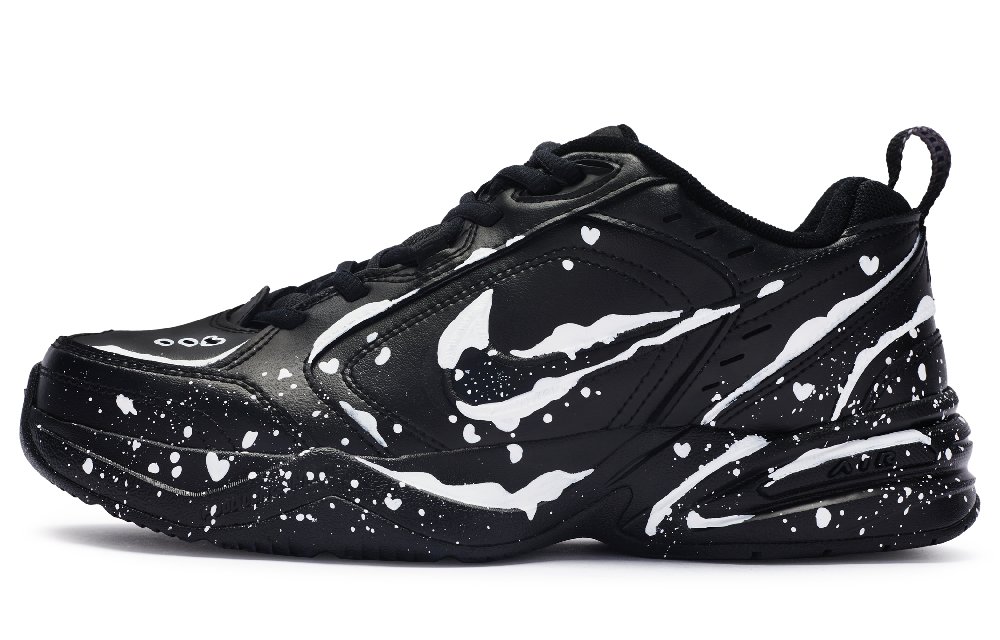 Nike Air Monarch 4 Slip-Resistant Low-Top Chunky Sneakers Unisex Black White