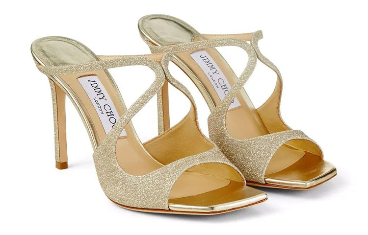 Jimmy Choo Anise 95 Glitter Mules