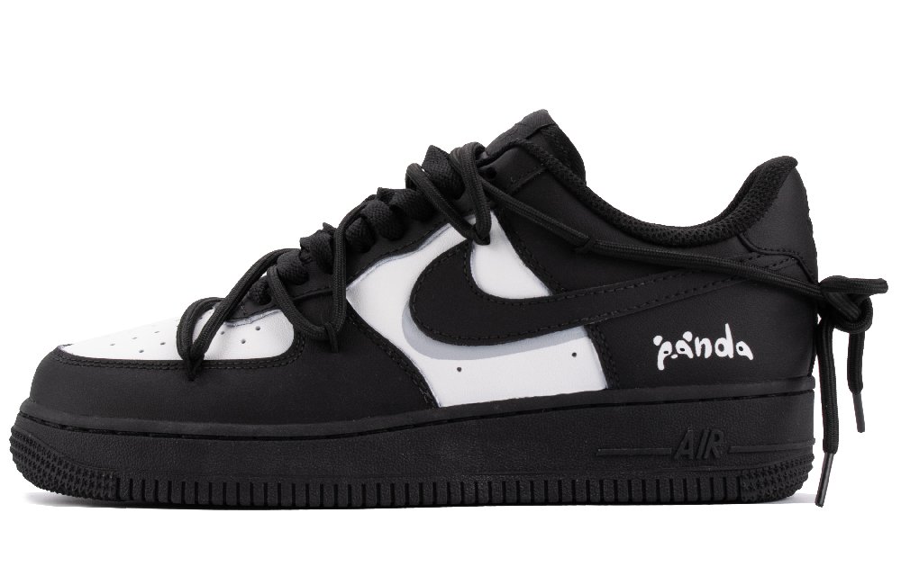 Nike Air Force 1 Black Peach Pact Impact Resistant Quick Dry Low-Top Skateboard Shoes Unisex Black White