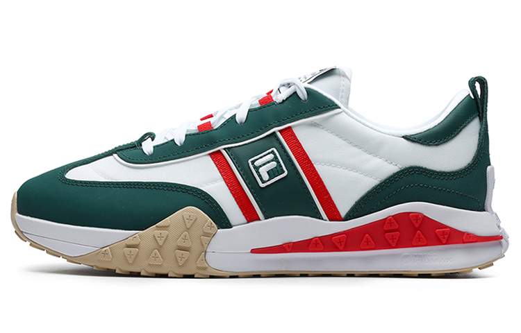 FILA Brick Cushioning Anti-Slip And Wear-Resistant Support Lightweight Rebound Low-Top Casual Shoes Men's White Green