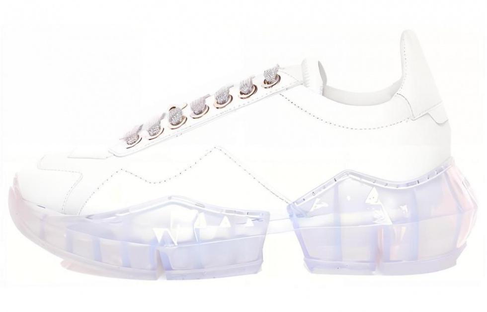 Jimmy Choo Diamond Slip Resistant, Abrasion Resistant, Lightweight Low Top Sports Casual Shoes Women's White