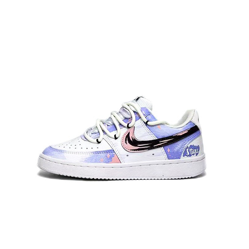 Nike Court Vision 1 Skateboard Shoes Men Low-Top Purple Pink