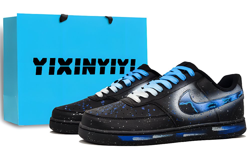 Nike Court Vision Slip Resistant Low Top Skateboard Shoes Unisex Planet Blue