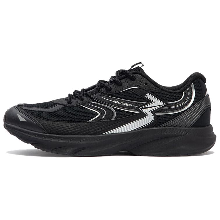361° Wear-Resistant Low-Top Running Shoes Men's Black Silver