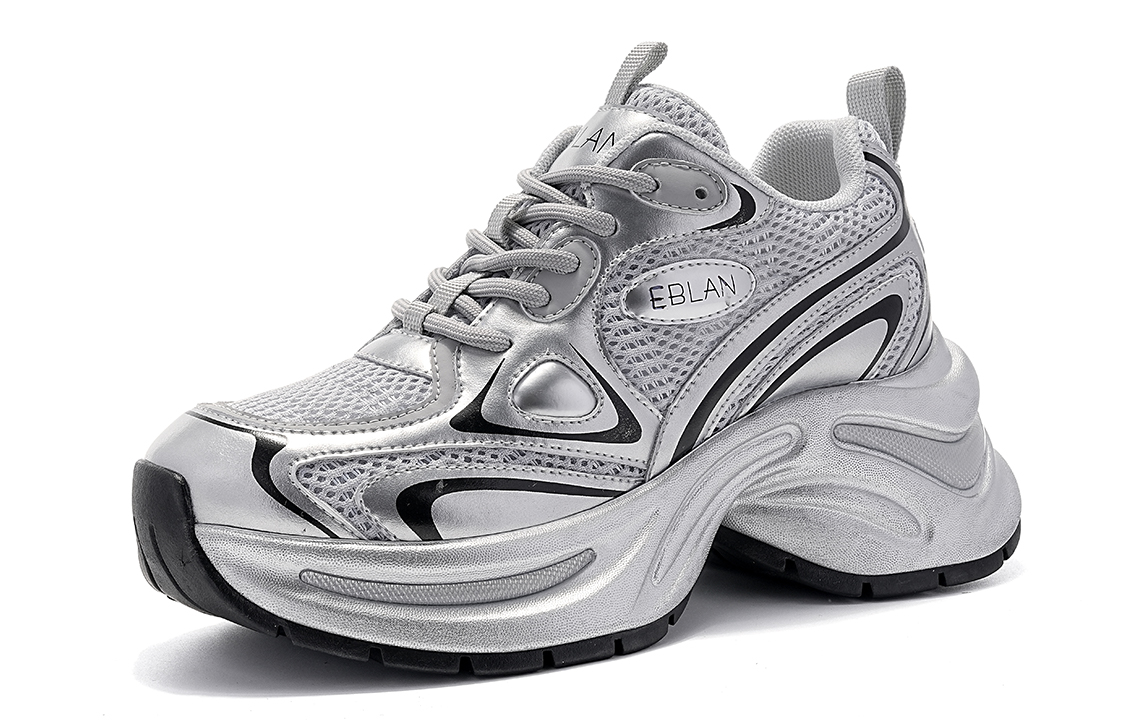 EBLAN Height Increasing Low-Top Chunky Sneakers Women's Silver купить в интернет-магазине Yoocart с быстрой доставкой по России.
