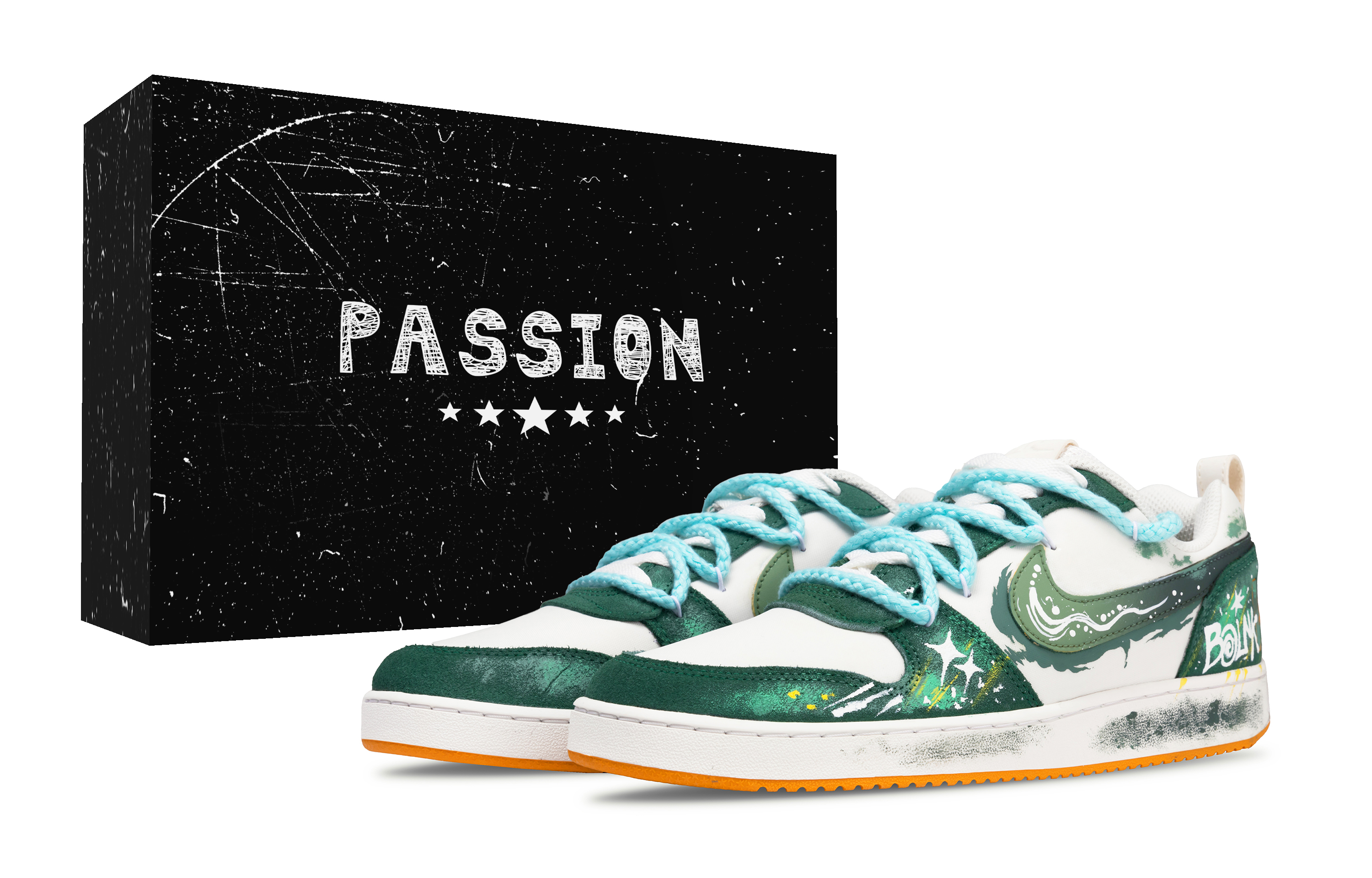 Nike Court Borough PRM Wild Green Trail Cushioning, Wear Resistant Low top Skateboard Shoes Men's