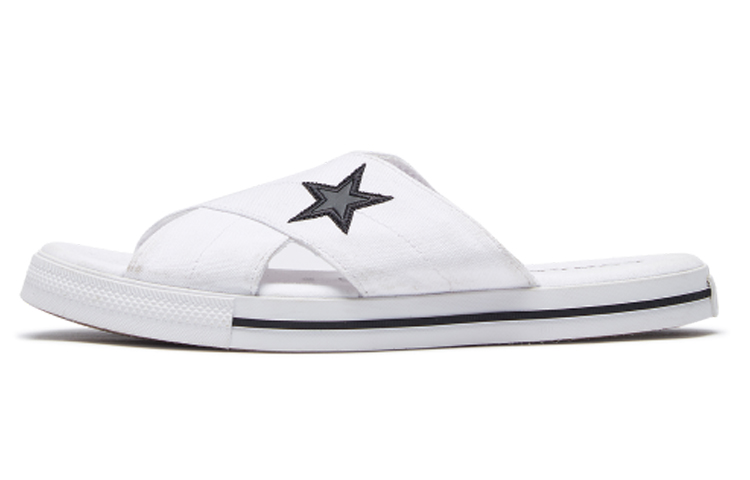 Converse One Star Slide Canvas White Slippers 'White Black' Women's