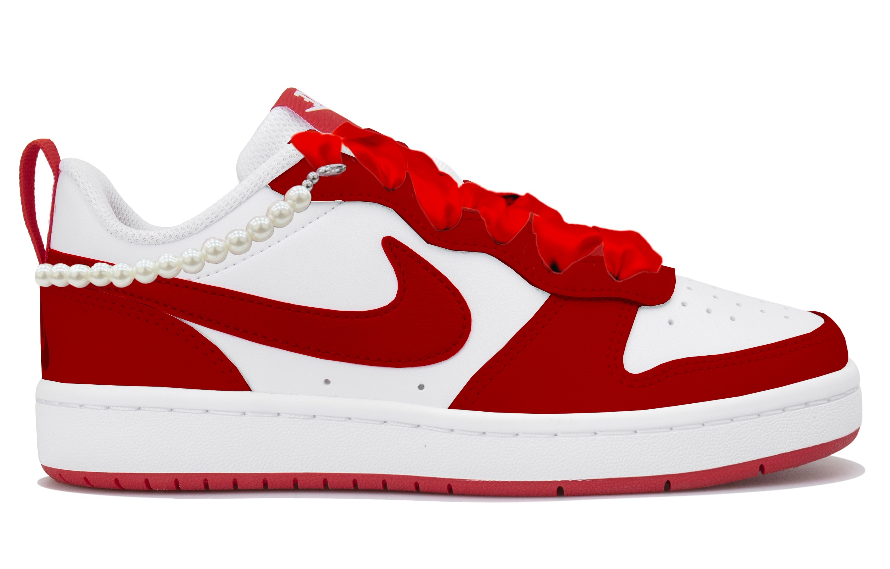 Nike Court Borough Low Top Skateboard Shoes Women's White Red купить в интернет-магазине Yoocart с быстрой доставкой по России.
