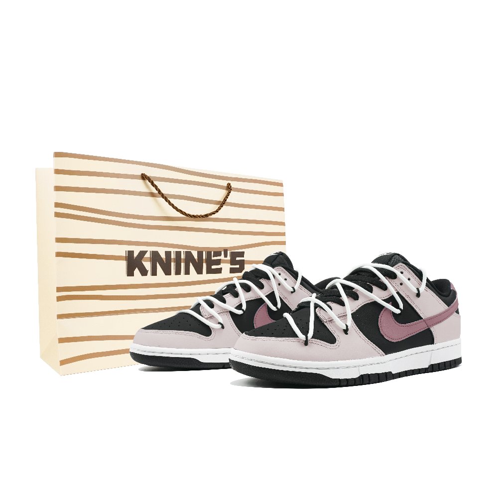 Nike Dunk Pink Dried Rose By Juzi Slip-Resistant Cushioning Wear-Resistant Low-Top Skateboard Shoes Men's Black Pink