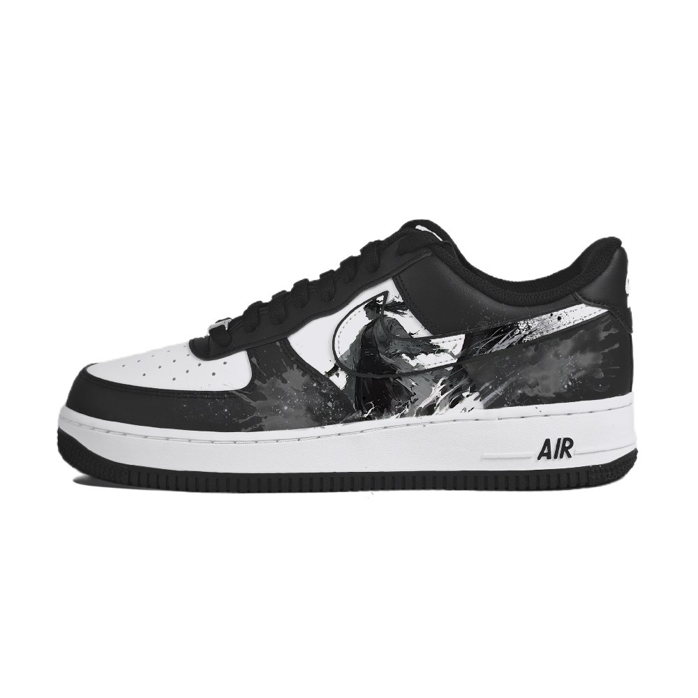 Nike Air Force 1 Coverage Abrasion Resistant Low Top Skateboard Shoes Unisex Black White