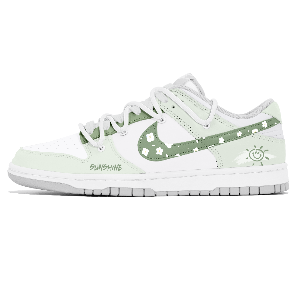 Nike Dunk Abrasion Resistant Low Top Skateboard Shoes Women's Green White