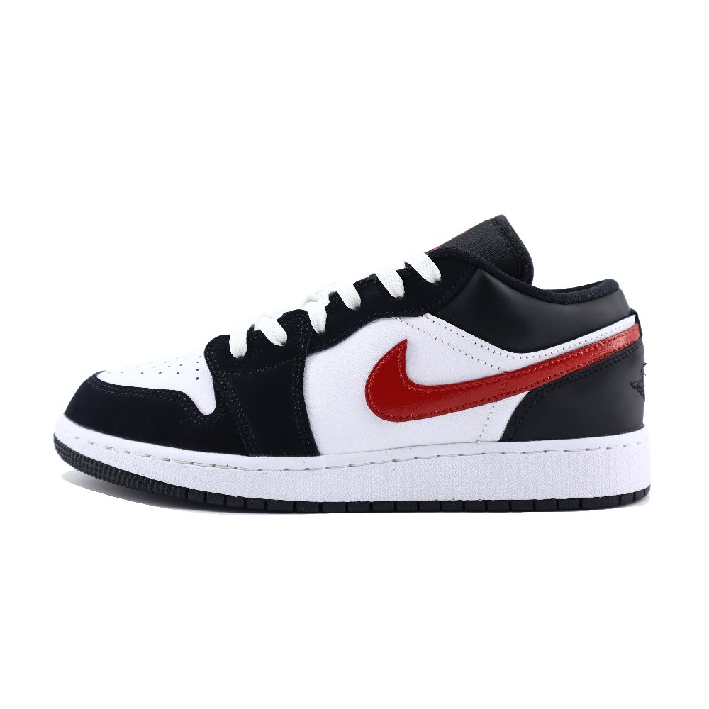 Jordan Air Jordan 1 Low Top Vintage Basketball Shoes Unisex Black White Red Silver