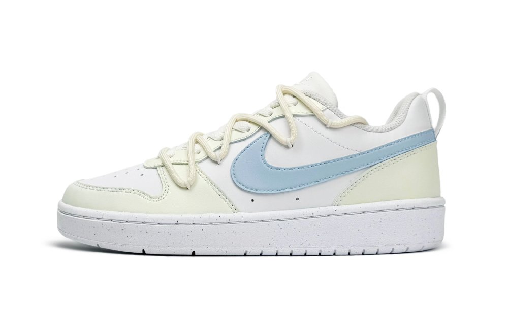 Nike Court Borough Low-Top Skateboard Shoes GS Yellow Blue
