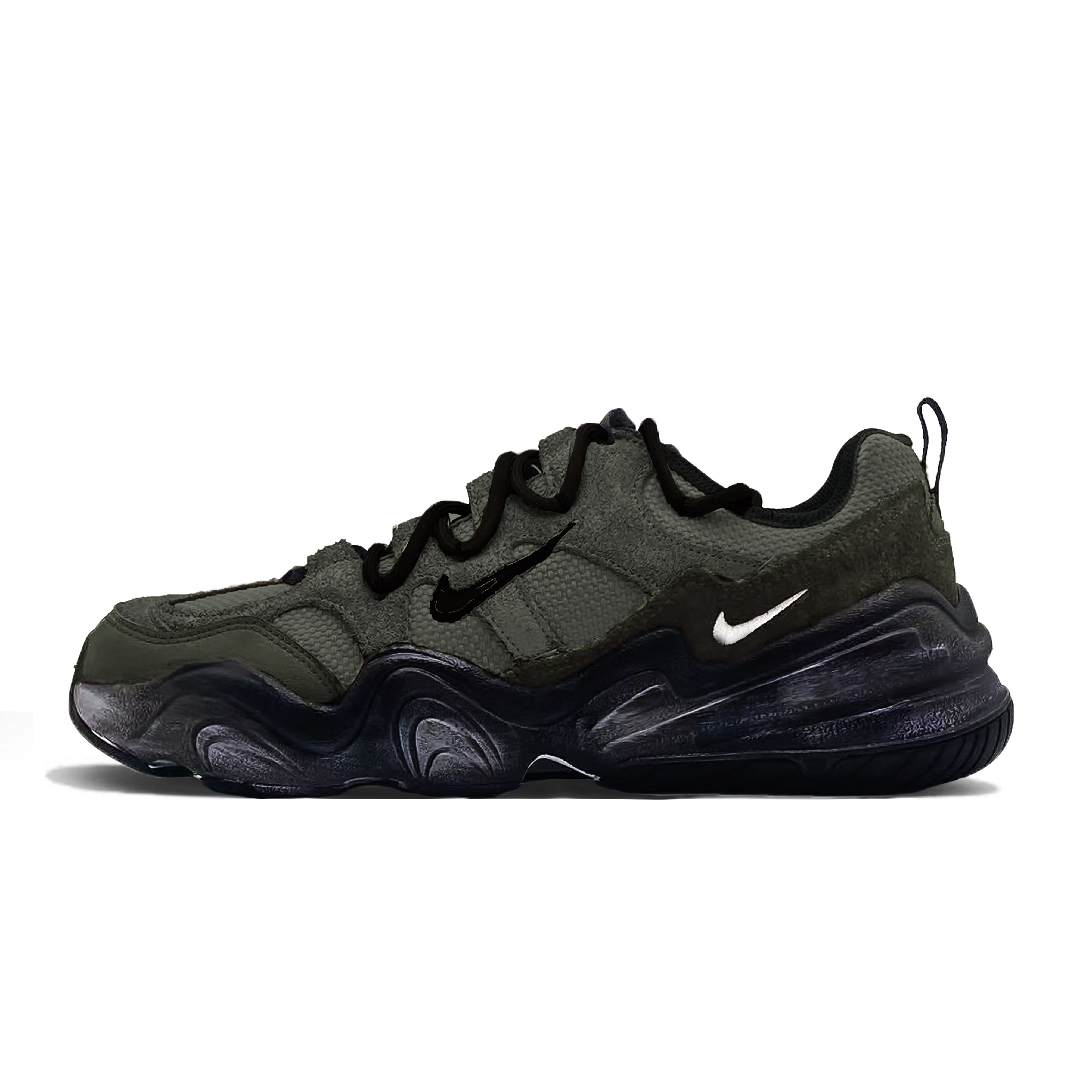 Nike Tech Hera Ink Forest Shadow Abrasion Resistant Slip Resistant Low top Casual Shoes Unisex