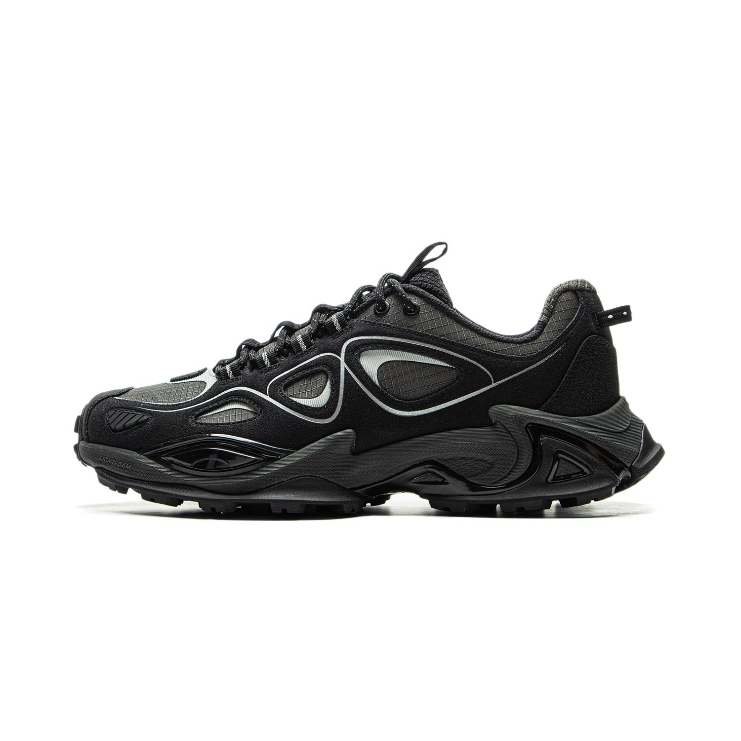 LiNing Rebound Slip-Resistant Mid-Top Casual Shoes Unisex Black Gray