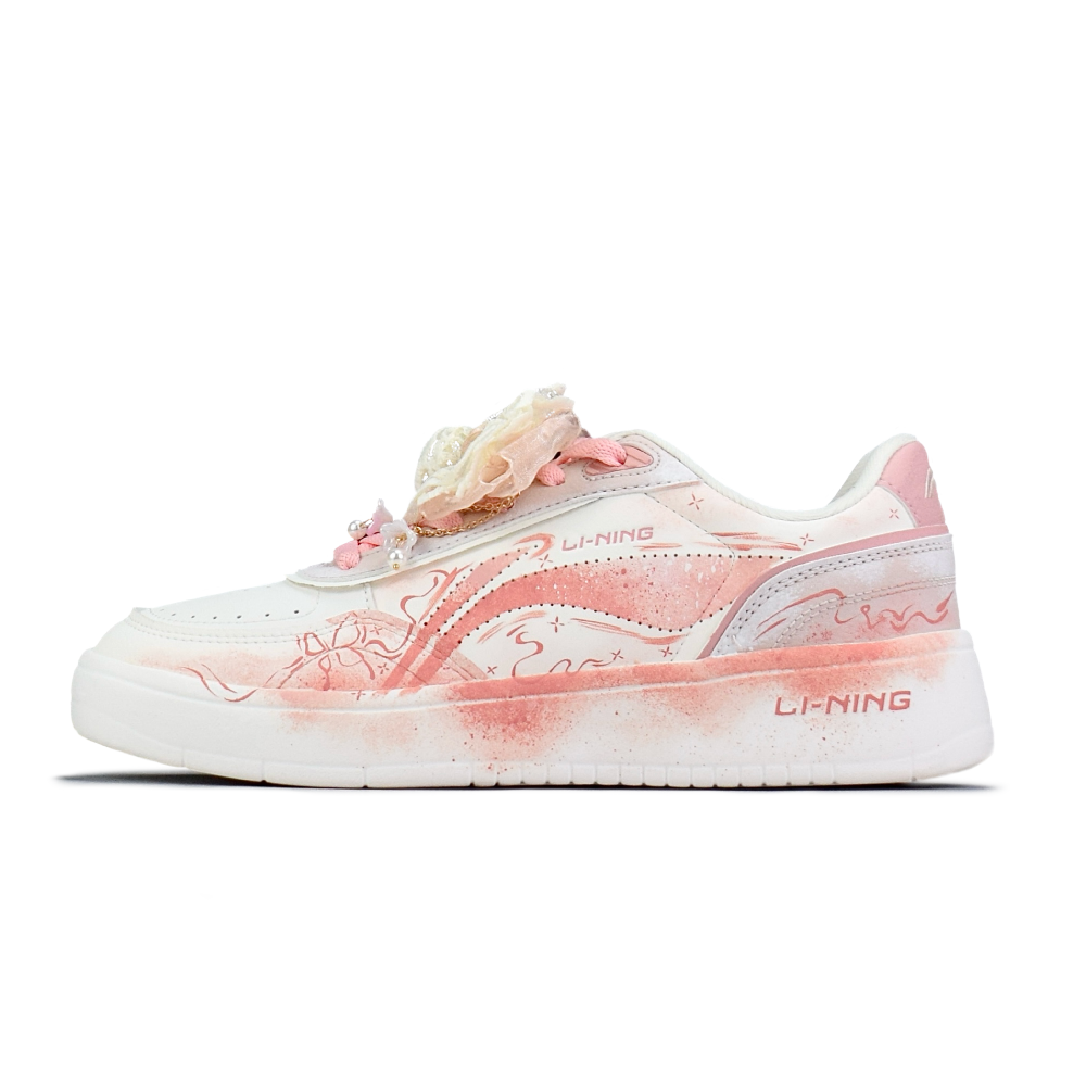 LiNing Su Slip Resistant, Abrasion Resistant, Breathable Low Top Skateboard Shoes Women's Peach