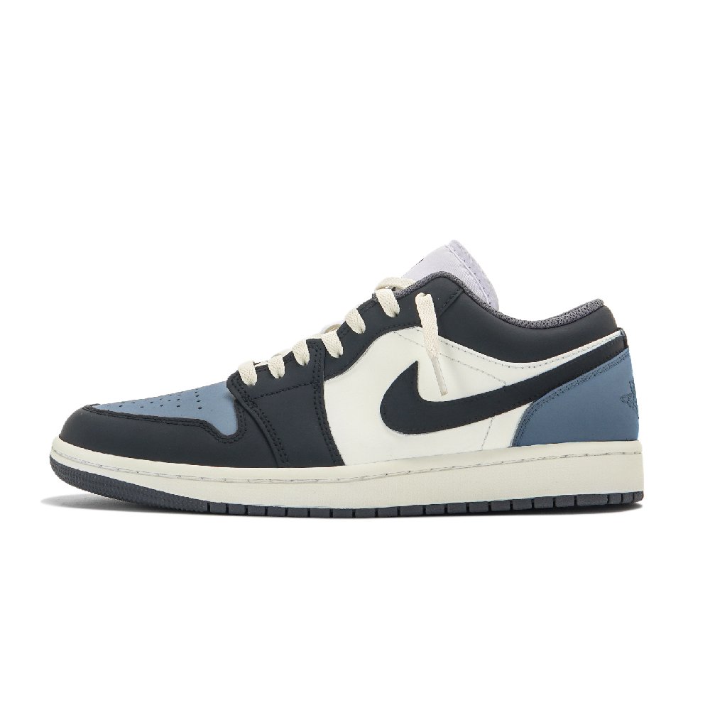 Jordan Air Jordan 1 Abrasion Resistant Low Top Vintage Basketball Shoes Unisex Black Blue