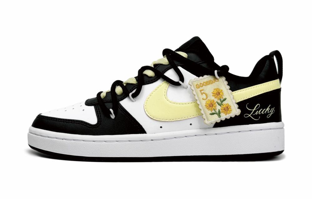 Nike Court Borough Low Slip-Resistant Lightweight Cushioning Low-Top Skateboard Shoes GS Custard