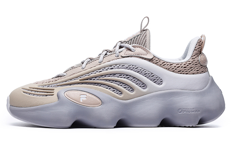 FILA FUSION Ray 3 Cushioning Anti-Slip And Wear-Resistant Low-Top Casual Shoes Women's Gray Pink