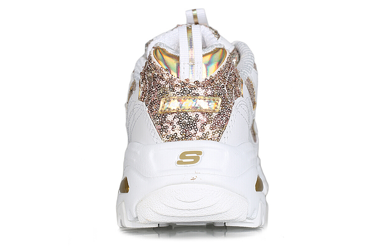 Skechers D'Lites Low Top Daddy Shoes White/Gold Women's