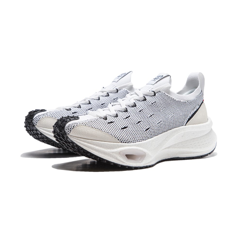 LiNing Cushioning Wear-Resistant Low-Top Running Shoes Unisex White Black