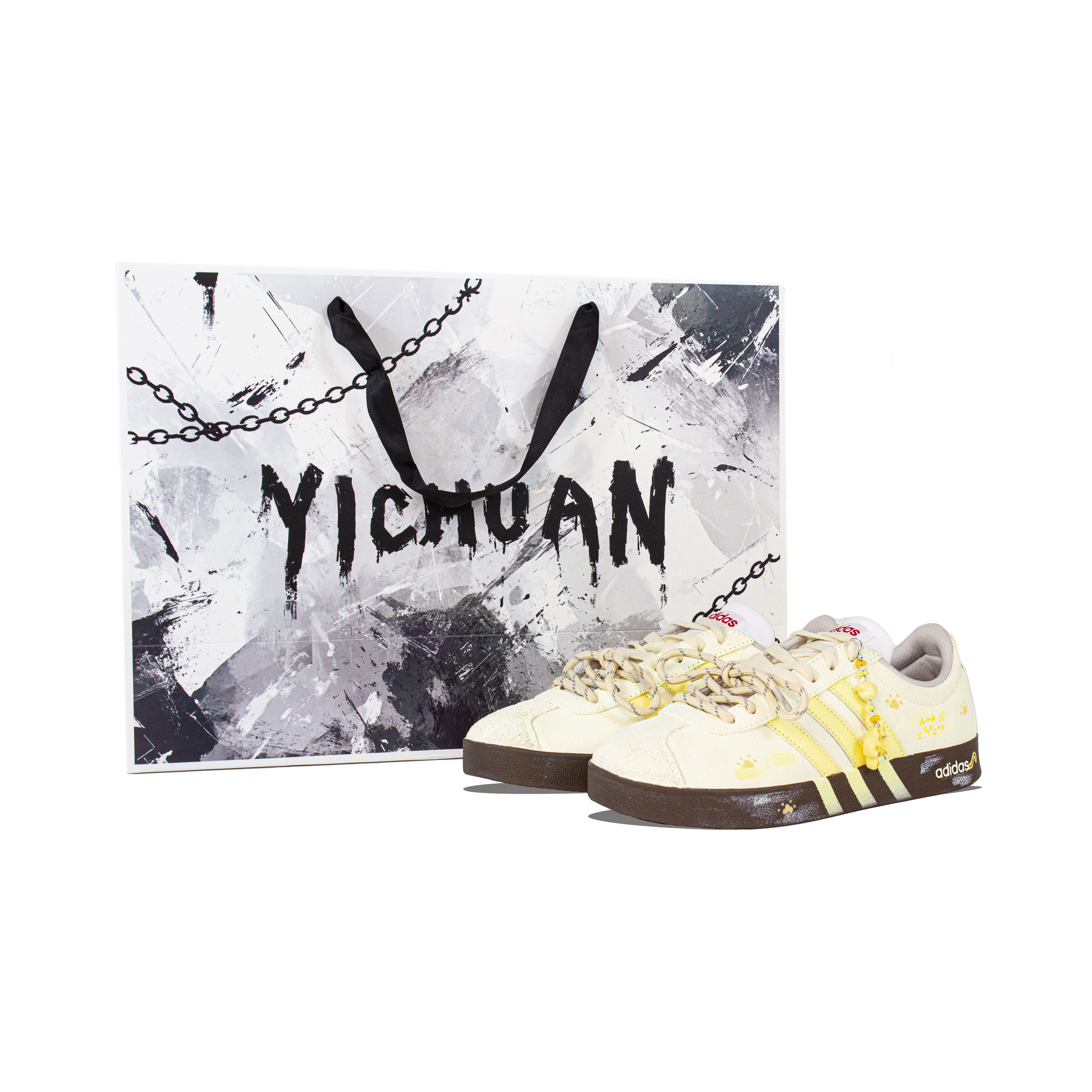 Adidas VL COURT 2.0 Abrasion Resistant Slip Resistant Low top Skateboard Shoes Women's Custard