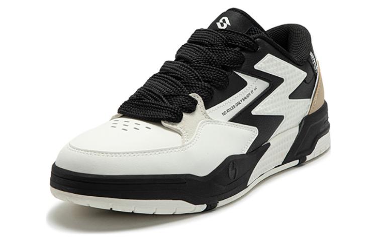 361° Wear-Resistant Low-Top Skateboard Shoes Men's Black White