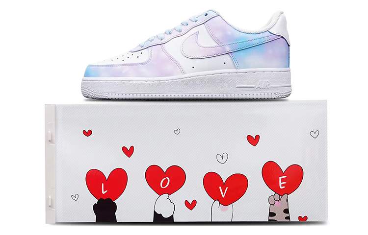 Nike Air Force 1 Skateboard Shoes Women's Low-Top Blue Pink