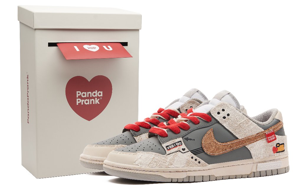 Nike Dunk Anti-Slip Wear-Resistant Low-Top Skateboard Shoes Men's Gray Brown