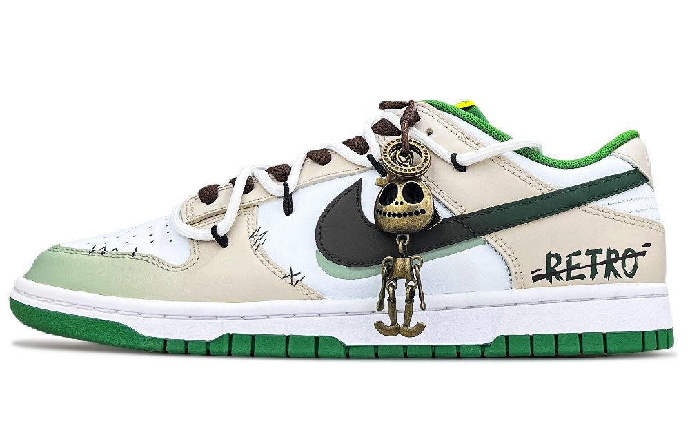 Nike Dunk Skateboard Shoes Men Low-Top Green/Brown/White