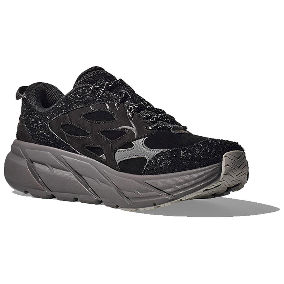 HOKA ONE ONE Clifton L Elite Terrain System Black Satellite Grey