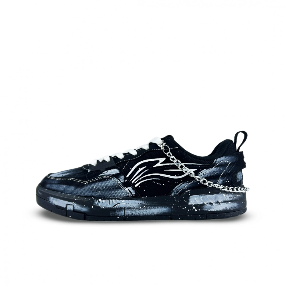 LiNing Yuan Chu Abrasion Resistant, Lightweight, And Breathable Low top Skateboard Shoes Men's Black